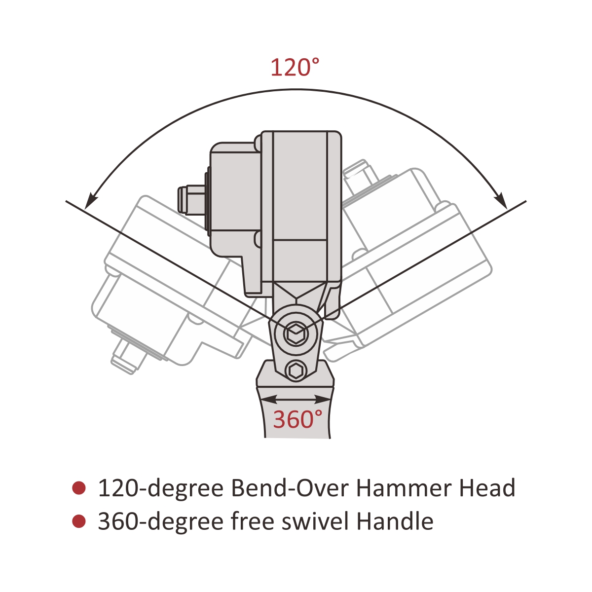 ZIW340FA 3/8" Drive Dual-flex Angle Pneumatic Impact Wrench - Image 3