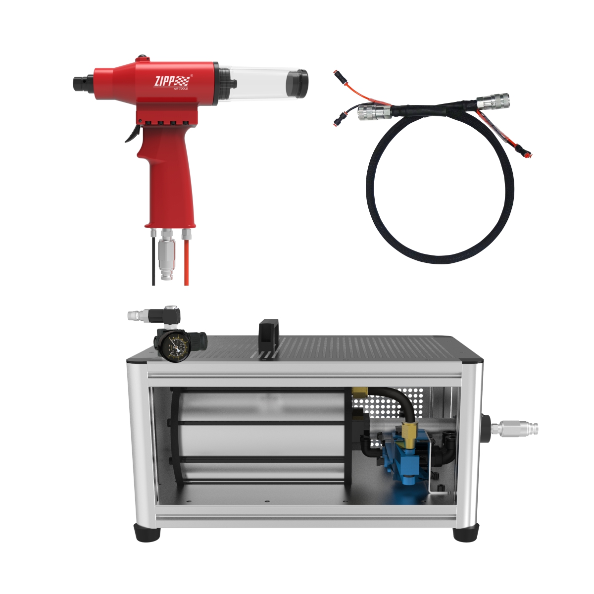 ZT4125S 3/8-inch Split type Pneudraulic Lock bolt / Huck Bolt Installation tool